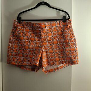 Crown & Ivy Orange Geometric Patterened Women's Shorts